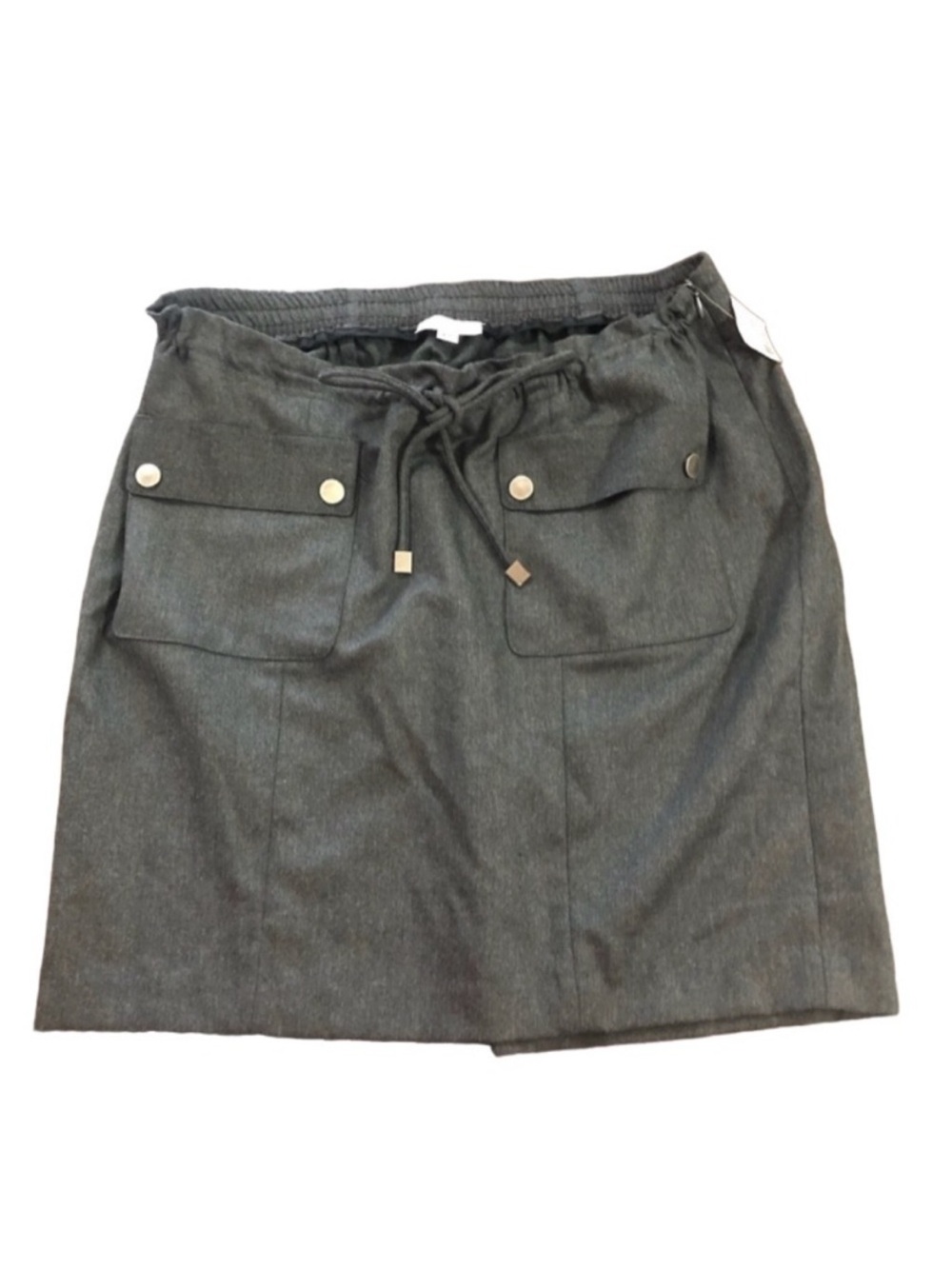 A PEA IN THE POD maternity Charcoal WOOL blend SKIRT business work casual Medium